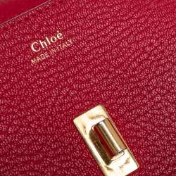 مملوكة مسبقًا حقيبة كتف كلوي نانو درو جلد محبب أحمر