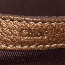 Pre Owned Chloe Gold Leather Paraty Shoulder Bag