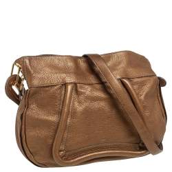 Pre Owned Chloe Gold Leather Paraty Shoulder Bag