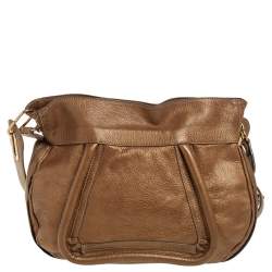 Pre Owned Chloe Gold Leather Paraty Shoulder Bag