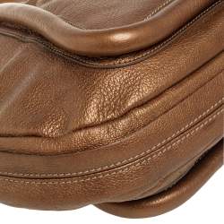 Pre Owned Chloe Gold Leather Paraty Shoulder Bag
