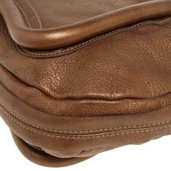 Pre Owned Chloe Gold Leather Paraty Shoulder Bag