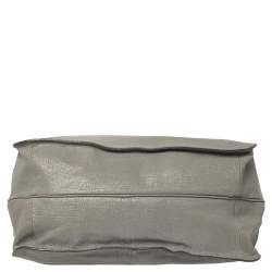 Pre Owned Chloe Grey Leather Flap Kathleen Satchel