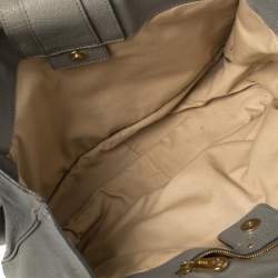 Pre Owned Chloe Grey Leather Flap Kathleen Satchel