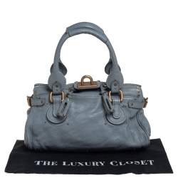 Pre Owned Chloé Grey Grained Leather Medium Paddington Satchel