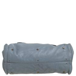 Pre Owned Chloé Grey Grained Leather Medium Paddington Satchel