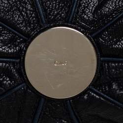 Pre Owned Chloe Black/Magenta Leather and Suede Tassel Chain Hobo