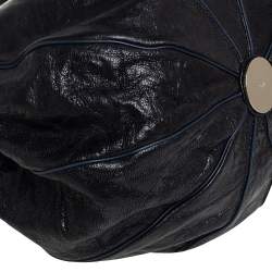 Pre Owned Chloe Black/Magenta Leather and Suede Tassel Chain Hobo