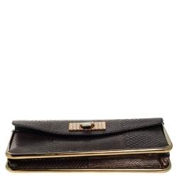 Pre Owned Chloe Brown Python Sally Clutch