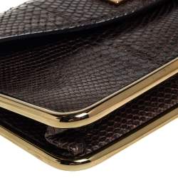Pre Owned Chloe Brown Python Sally Clutch