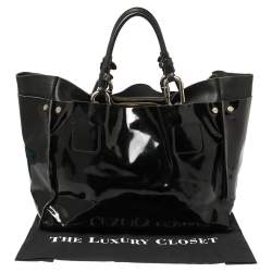 Pre Owned حقيبة يد كلوي سيندي جلد لامع أسود 