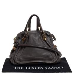 Pre Owned Chloe Grey Leather Paraty Bag