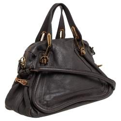 Pre Owned Chloe Grey Leather Paraty Bag