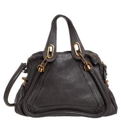 Pre Owned Chloe Grey Leather Paraty Bag