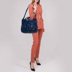 Pre Owned Chloé Blue Leather Saskia Satchel