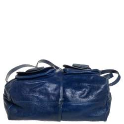 Pre Owned Chloé Blue Leather Saskia Satchel