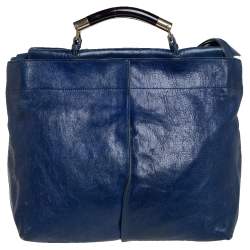 Pre Owned Chloé Blue Leather Saskia Satchel