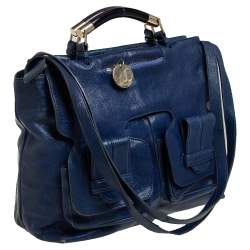 Pre Owned Chloé Blue Leather Saskia Satchel