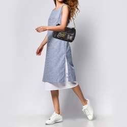 مملوكة مسبقًا حقيبة كتف كلوي إلسي متوسطة جلد ثعبان أسود 