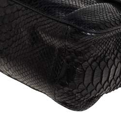 مملوكة مسبقًا حقيبة كتف كلوي إلسي متوسطة جلد ثعبان أسود 