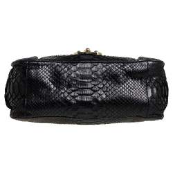 مملوكة مسبقًا حقيبة كتف كلوي إلسي متوسطة جلد ثعبان أسود 