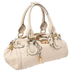Pre Owned Chloe Cream Leather Paddington Satchel