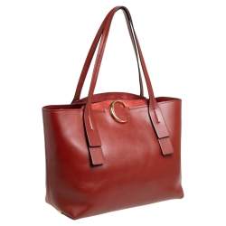 مملوكة مسب قًا Chloe Brown Leather and Suede C Zipped Tote