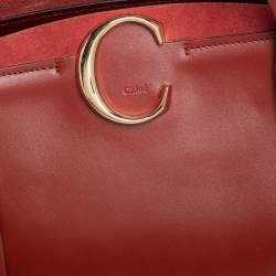 مملوكة مسبقًا Chloe Brown Leather and Suede C Zipped Tote