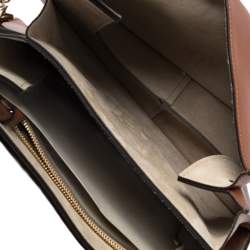 Pre Owned حقيبة كتف كلوي فاي سويدي وجلد بني لون القرفة متوسطة