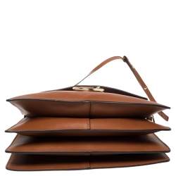 Pre Owned حقيبة كتف كلوي فاي سويدي وجلد بني لون القرفة متوسطة