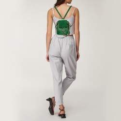 Chloe Green Leather and Suede Mini Faye Daye Backpack