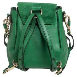 Chloe Green Leather and Suede Mini Faye Daye Backpack