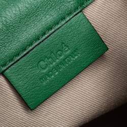 Chloe Green Leather and Suede Mini Faye Daye Backpack