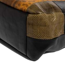 Pre Owned Chloé Multicolor Leather, Python and Snakeskin Patchwork Hobo