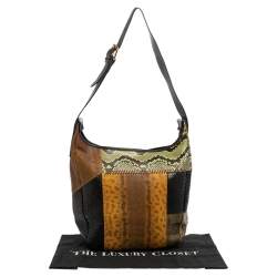 Pre Owned Chloé Multicolor Leather, Python and Snakeskin Patchwork Hobo
