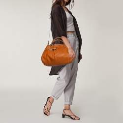 Chloe Tan Leather Braided Handle Convertible Tote 