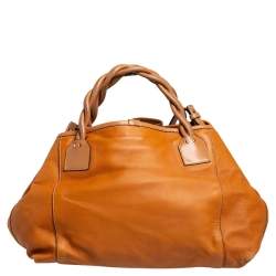 Chloe Tan Leather Braided Handle Convertible Tote 