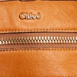 Chloe Tan Leather Braided Handle Convertible Tote 
