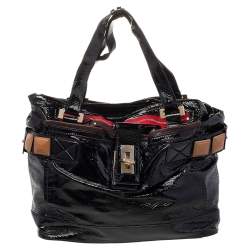 Pre Owned حقيبة يد توتس كلوي اودرا جلد لامع أسود