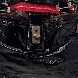 Pre Owned حقيبة يد توتس كلوي اودرا جلد لامع أسود