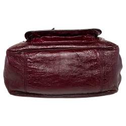 Pre Owned Chloe Burgundy Patent Leather Front Pocket Satchel