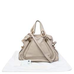 Pre Owned Chloé Beige Leather Medium Paraty Satchel