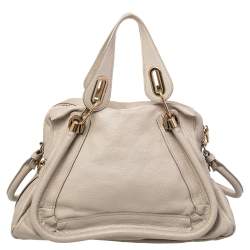 Pre Owned Chloé Beige Leather Medium Paraty Satchel