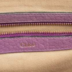 Pre Owned حقيبة كتف كلوي سالي جلد بنفسجي متوسطة 