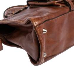 Pre Owned حقيبة كلوي إديث جلد بني