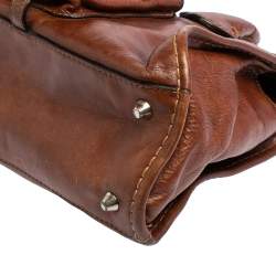 Pre Owned حقيبة كلوي إديث جلد بني