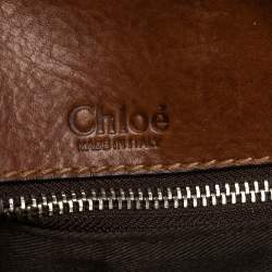 Pre Owned حقيبة كلوي إديث جلد بني