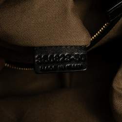 Pre Owned Chloe Black/Gold Textured Leather Side Zipped Satchel