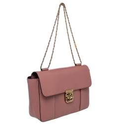 Pre Owned Chloe Old Rose Pink Leather Large Elsie Shoulder Bag