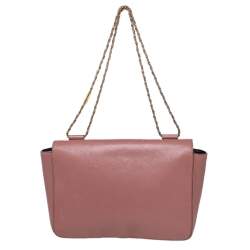 Pre Owned Chloe Old Rose Pink Leather Large Elsie Shoulder Bag